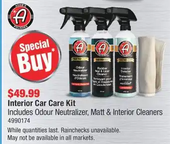 PartSource Adam's Polishes Interior Car Care Kit offer