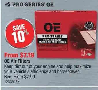 PartSource OE Air Filters offer