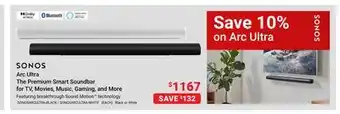Visions Electronics Arc Ultra The Premium Smart Soundbar for TV, Movies, Music, Gaming, and More offer
