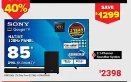 Visions Electronics SONY 85 X90L 4K Smart TV offer