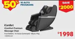 Visions Electronics iComfort Premium Massage Chair offer