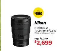 Gosselin Photo Nikon NIKKOR Z 14-24MM F/2.8 S Wide-angle zoom lens offer