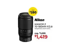 Gosselin Photo Nikon NIKKOR Z 70-180MM F/2.8 Telephoto zoom lens offer