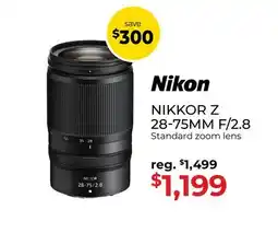 Gosselin Photo Nikon NIKKOR Z 28-75MM F/2.8 Standard zoom lens offer