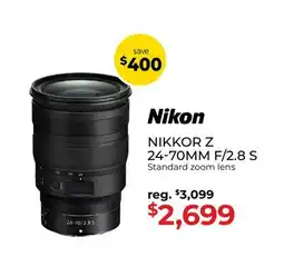 Gosselin Photo Nikon NIKKOR Z 24-70MM F/2.8 S Standard zoom lens offer