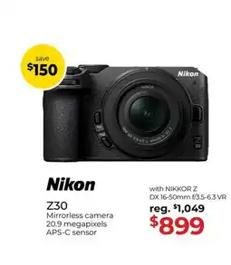 Gosselin Photo Nikon Z30 Mirrorless camera 20.9 megapixels APS-C sensor offer
