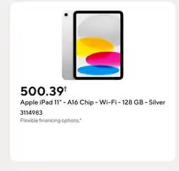 Staples Apple iPad 11 - A16 Chip - Wi-Fi - 128 GB - Silver offer