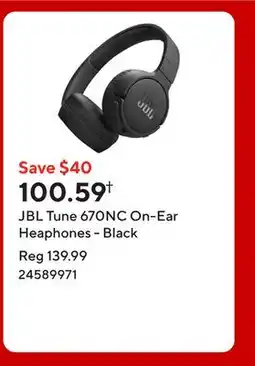 Staples JBL Tune 670NC On-Ear Heaphones - Black offer
