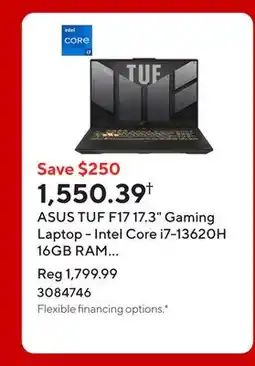 Staples ASUS TUF F17 17.3 Gaming Laptop - Intel Core i7-13620H 16GB RAM 1TB SSD Win 11 Home offer