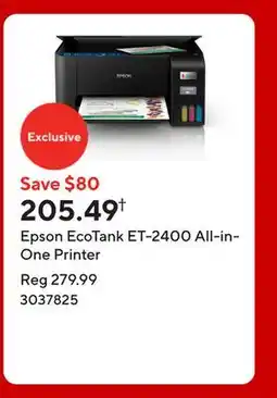 Staples Epson EcoTank ET-2400 All-in-One Printer offer