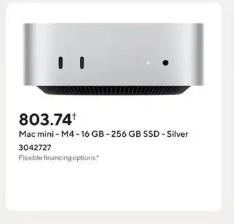 Staples Mac mini - M4 - 16 GB - 256 GB SSD - Silver offer