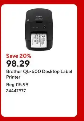 Staples Brother QL-600 Desktop Label Printer offer
