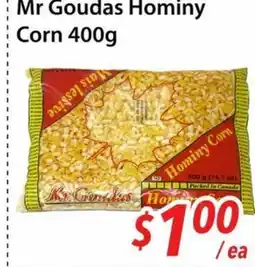 Bestco Food Mart Mr Goudas Hominy Corn offer