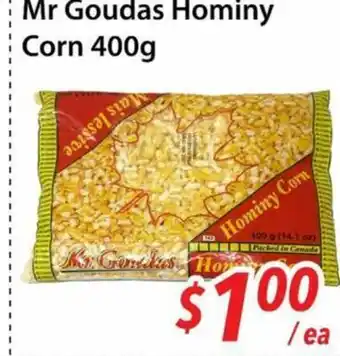 Bestco Food Mart Mr Goudas Hominy Corn offer