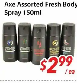 Bestco Food Mart Axe assorted fresh body spray offer