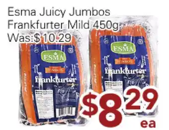 Ample Food Market Esma Juicy Jumbos Frankfurter Mild offer
