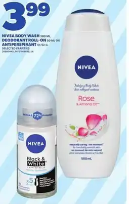 Loblaws Nivea body wash, deodorant roll-on or antiperspirant offer