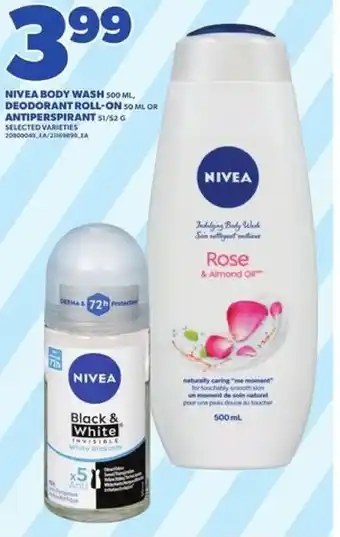 Loblaws Nivea body wash, deodorant roll-on or antiperspirant offer