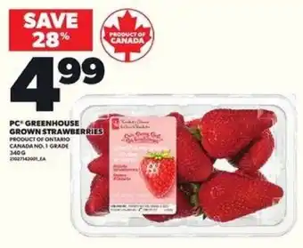Loblaws PC greenhouse grown strawberries offer