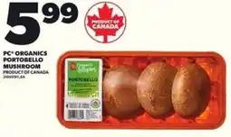 Loblaws PC organics portobello mushroom offer
