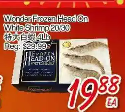 Foody Mart Wonder frozen head on white shrimp 20/30 offer