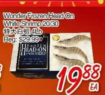 Foody Mart Wonder frozen head on white shrimp 20/30 offer