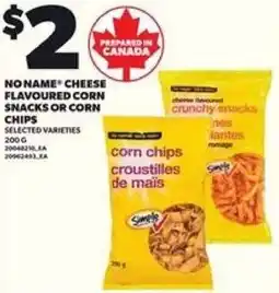 Loblaws No name cheese flavoured corn snacks or corn chips offer