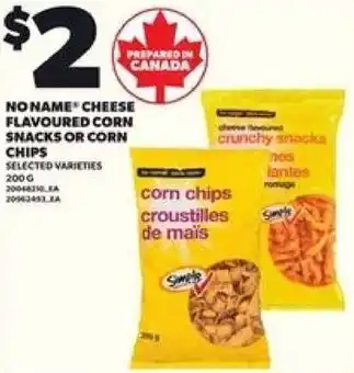 Loblaws No name cheese flavoured corn snacks or corn chips offer
