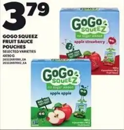 Loblaws Gogo squeez fruit sauce pouches offer