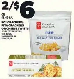 Loblaws PC crackers, pita crackers or cheese twists offer
