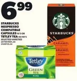 Loblaws Starbucks nespresso compatible capsules or tetley tea offer