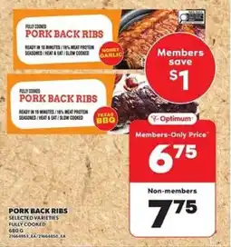 Loblaws Pork back ribs offer