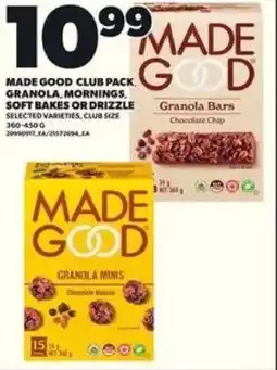 Loblaws Made good club pack granola, mornings soft bakes or drizzle offer