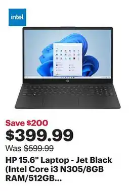Best Buy HP 15.6 Laptop - Jet Black (Intel Core i3 N305/8GB RAM/512GB SSD/Windows 11) offer