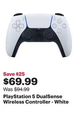 Best Buy PlayStation 5 DualSense Wireless Controller - White offer