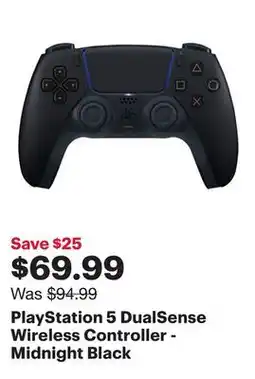 Best Buy PlayStation 5 DualSense Wireless Controller - Midnight Black offer