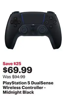 Best Buy PlayStation 5 DualSense Wireless Controller - Midnight Black offer