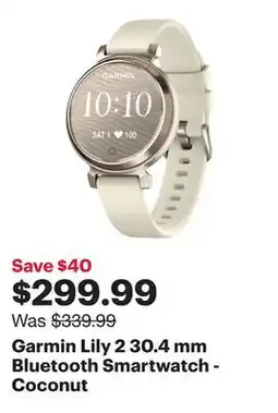 Best Buy Garmin Lily 2 30.4 mm Bluetooth Smartwatch - Coconut offer