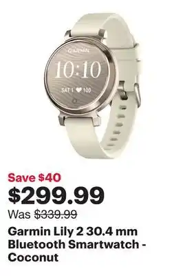 Best Buy Garmin Lily 2 30.4 mm Bluetooth Smartwatch - Coconut offer