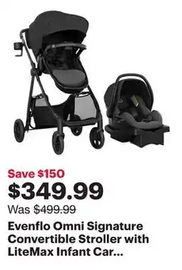 Best Buy Evenflo Omni Signature Convertible Stroller with LiteMax Infant Car Seat - Porto Black offer