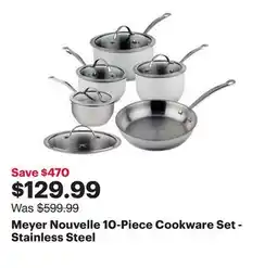 Best Buy Meyer Nouvelle 10-Piece Cookware Set - Stainless Steel offer
