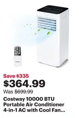 Best Buy Costway 10000 BTU Portable Air Conditioner 4-in-1 AC with Cool Fan Dehumidifier Sleep Mode offer