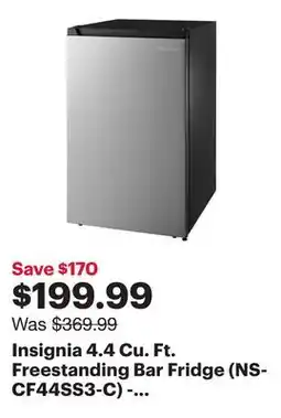 Best Buy Insignia 4.4 Cu. Ft. Freestanding Bar Fridge (NS-CF44SS3-C) - Stainless Steel offer