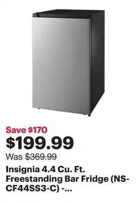 Best Buy Insignia 4.4 Cu. Ft. Freestanding Bar Fridge (NS-CF44SS3-C) - Stainless Steel offer