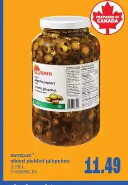 Wholesale Club SUNSPUN SLICED PICKLED JALAPEÑOS, 3.78 L offer