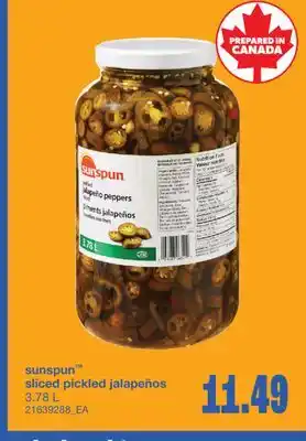 Wholesale Club SUNSPUN SLICED PICKLED JALAPEÑOS, 3.78 L offer