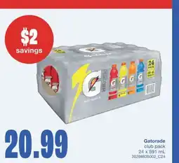 Wholesale Club GATORADE, 24 X 591 ML offer