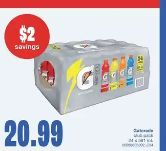 Wholesale Club GATORADE, 24 X 591 ML offer