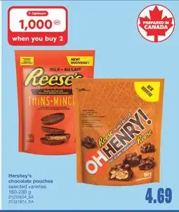 Wholesale Club HERSHEY'S CHOCOLATE POUCHES, 160-230 g offer