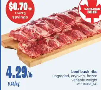 Wholesale Club BEEF BACK RIBS offer